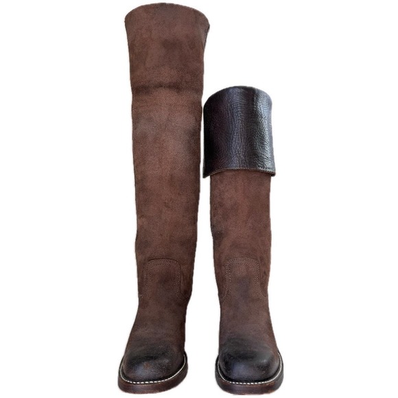 FRYE Vintage Campus Over the Knee OTK Brown Western Boots 7.5 - Picture 2 of 6